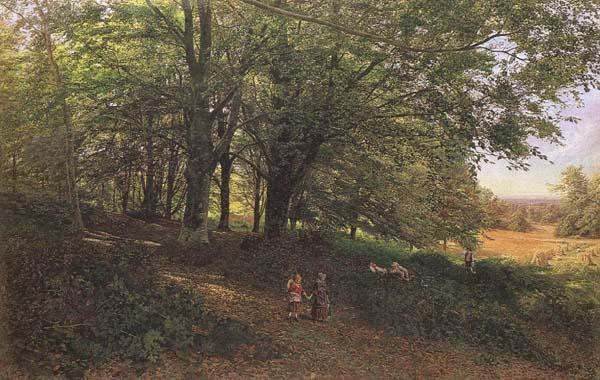 Edmund George Warren,RI Rest in the cool and shady Wood (mk46) France oil painting art